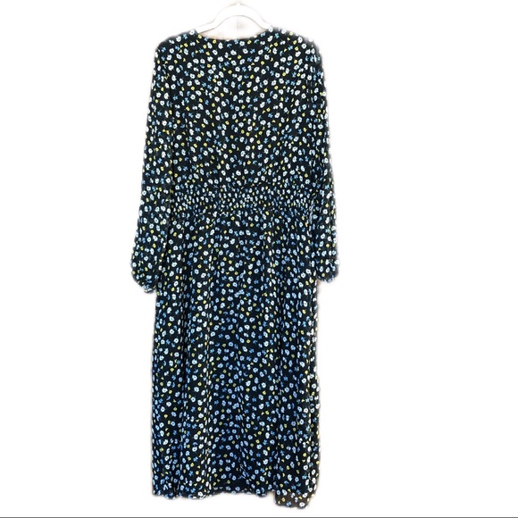 NWT Popsugar Dress Long, Sheer Sleeves, Ditsy Floral, Smocked Waist Size XXL - Picture 3 of 10